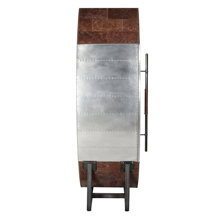 Brancaster Wine Cooler - Retro Brown Top Grain Leather &amp; Aluminum