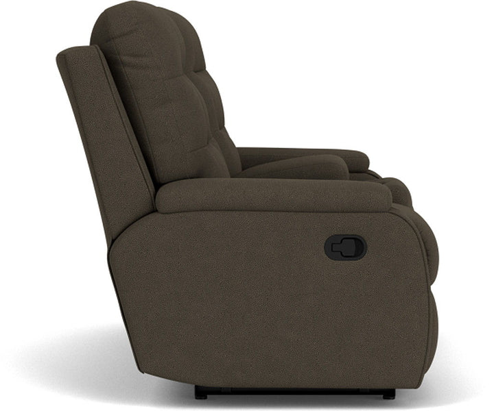Kerrie Reclining Loveseat With Console Dark Brown