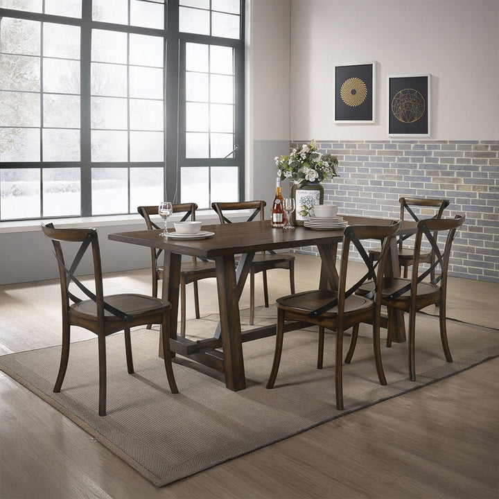 Kaelyn - Side Chair Set of 2) - Dark Oak & Black Metal