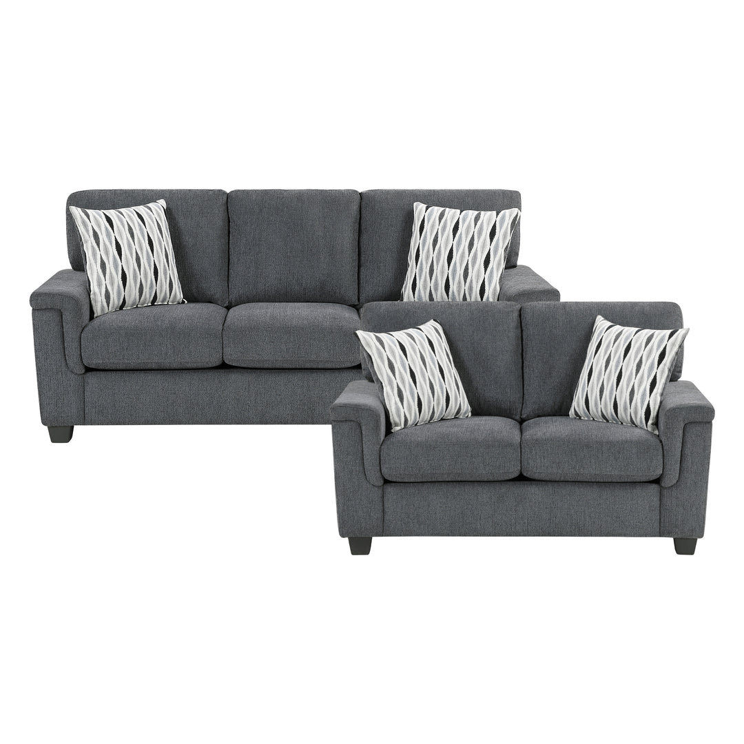 Chelsea 60" Dark Gray Sofa and Loveseat