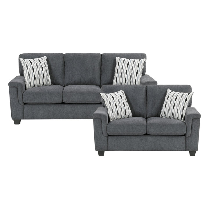 Chelsea 60" Dark Gray Sofa and Loveseat