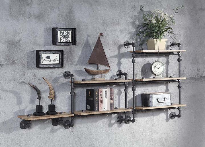 Brantley - Wall Rack - Oak & Sandy Black
