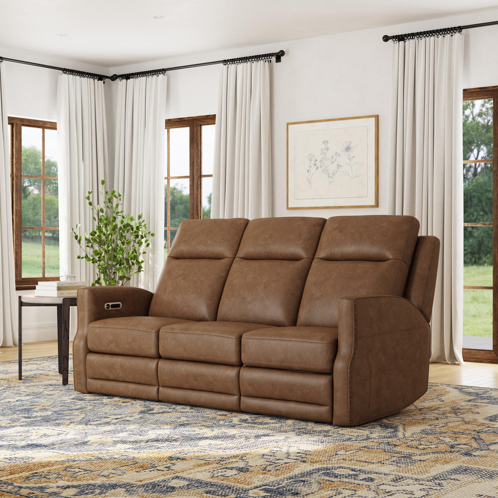 Flexsteel 1585-62PH-68572 Maxwell  Power Reclining Sofa With Power Headrests And Lumbar  Cedar
