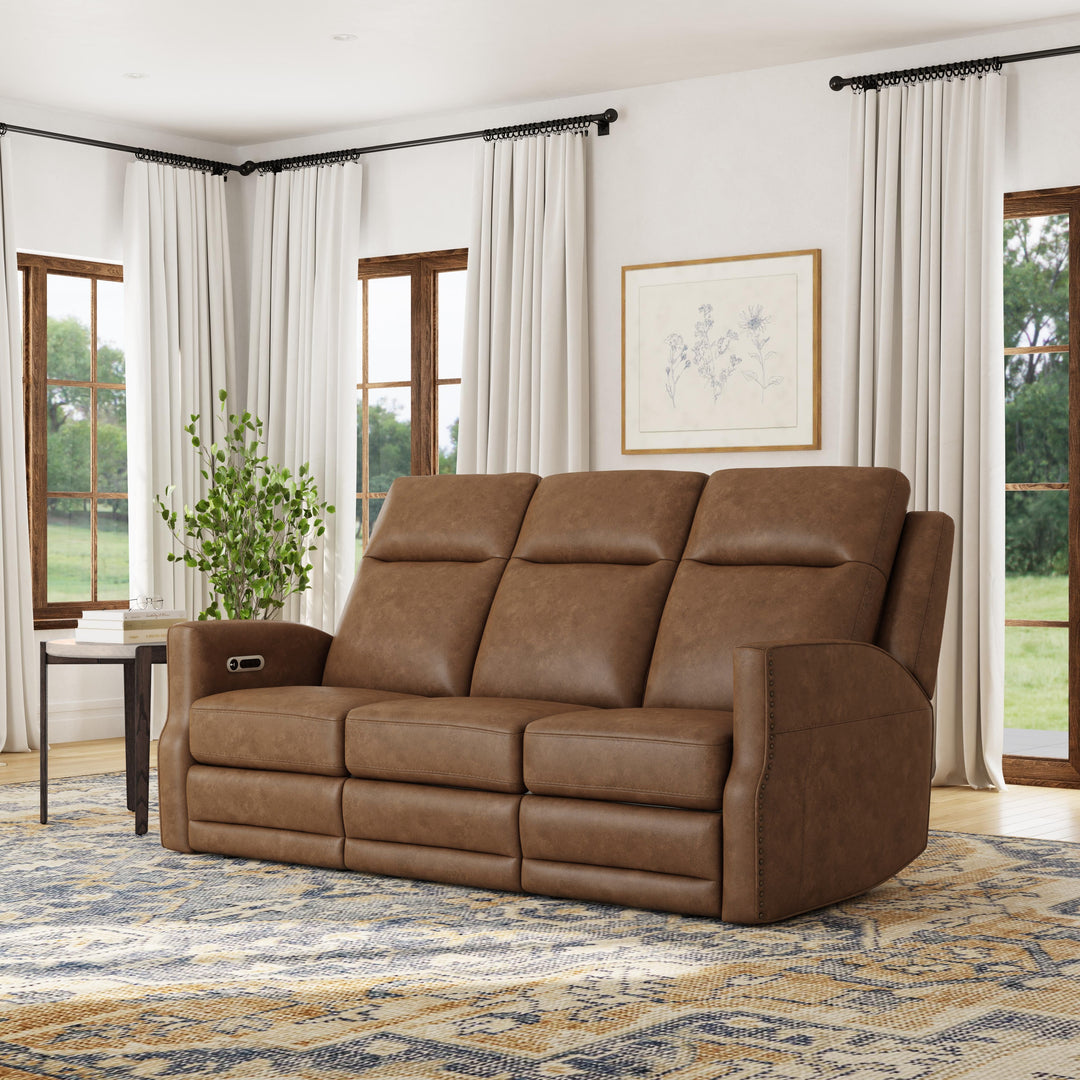 Flexsteel 1585-62PH-68572 Maxwell  Power Reclining Sofa With Power Headrests And Lumbar  Cedar