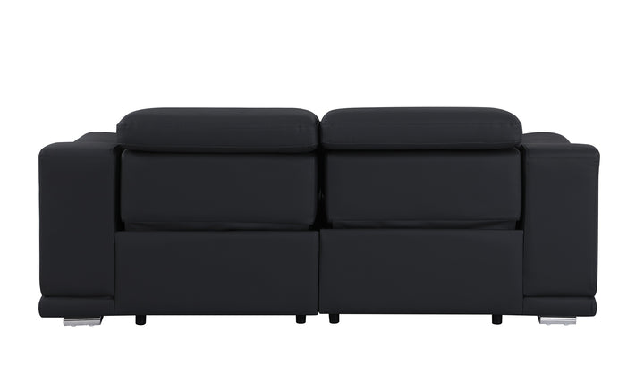 DivanItalia 9762 Black Italian Leather Modular Loveseat