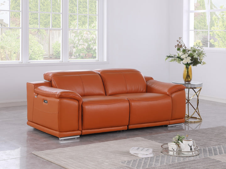 DivanItalia 9762 Camel Italian Leather Modular Loveseat