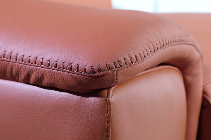 DivanItalia 9762 Camel Italian Leather Modular Loveseat