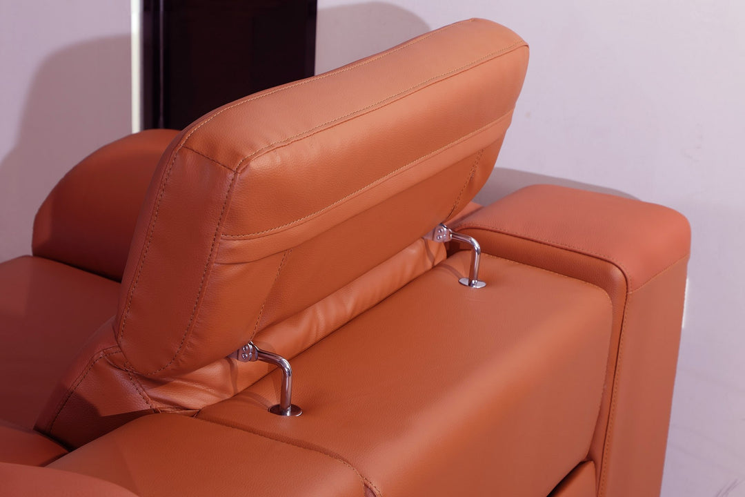 DivanItalia 9762 Camel Italian Leather Modular Loveseat