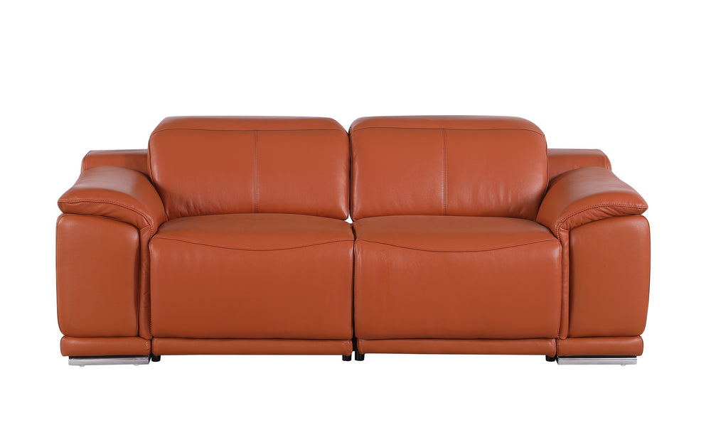 DivanItalia 9762 Camel Italian Leather Modular Loveseat - alternate view 7