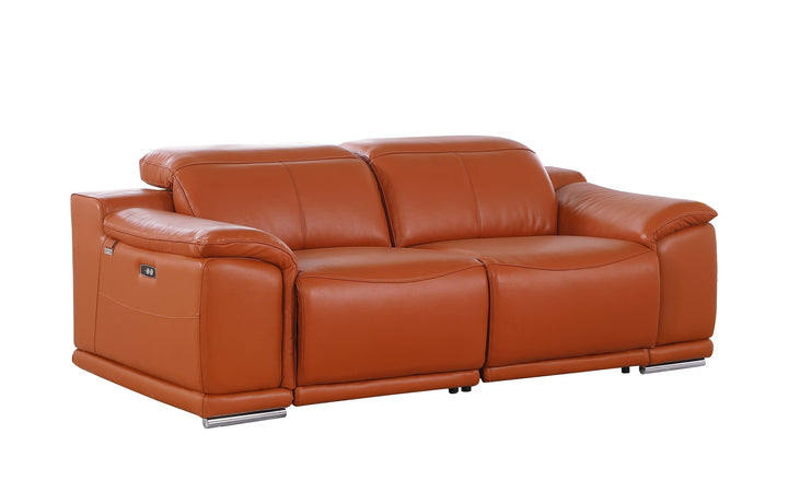 DivanItalia 9762 Camel Italian Leather Modular Loveseat