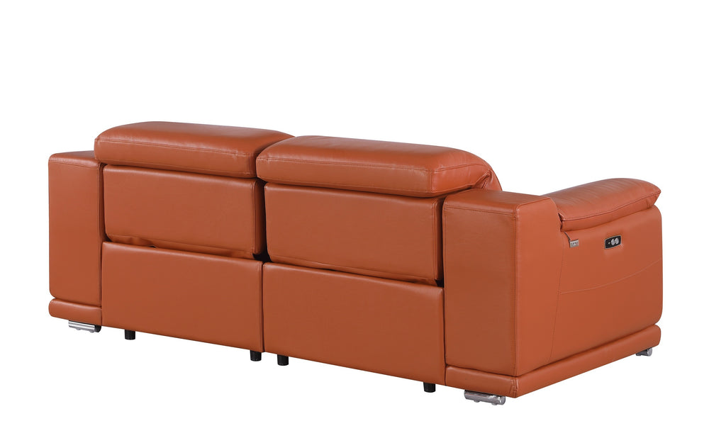 DivanItalia 9762 Camel Italian Leather Modular Loveseat - alternate view 10