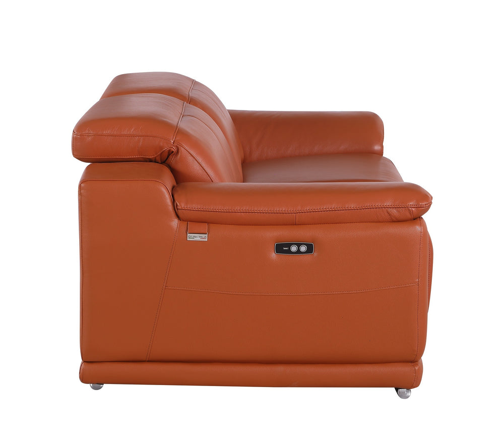 DivanItalia 9762 Camel Italian Leather Modular Loveseat - alternate view 12