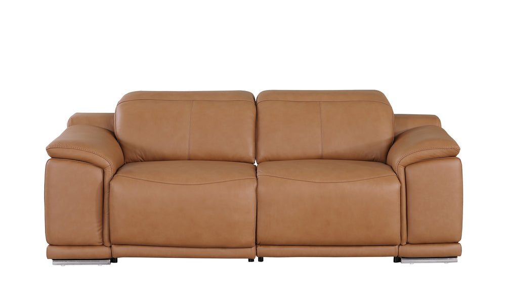 DivanItalia 9762 Cognac Italian Leather Modular Loveseat - alternate view 5