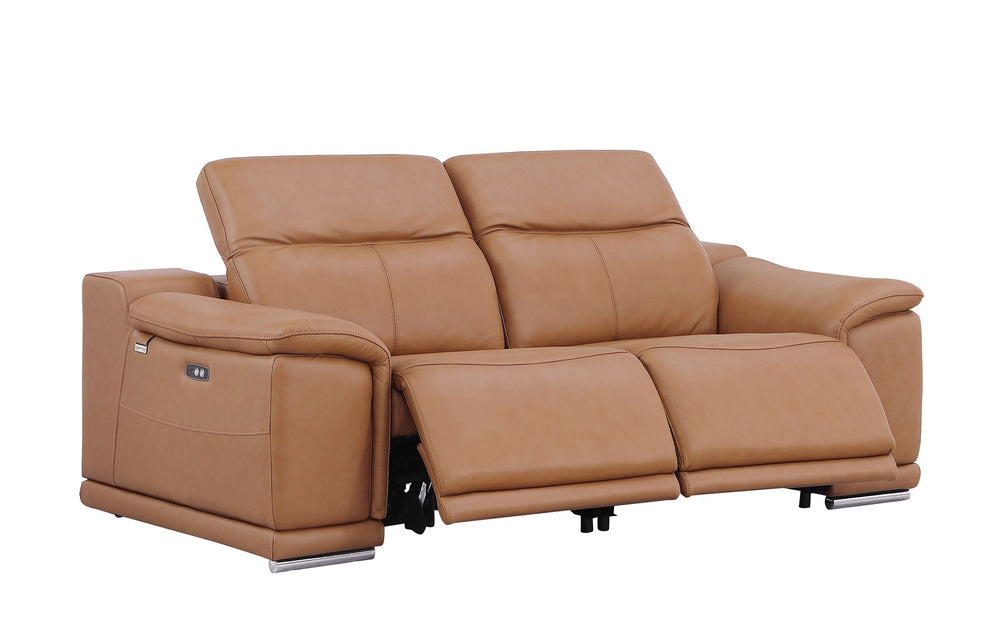 DivanItalia 9762 Cognac Italian Leather Modular Loveseat - alternate view 7