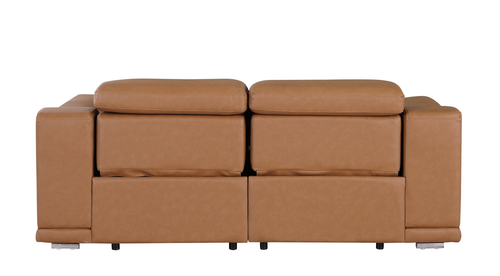 DivanItalia 9762 Cognac Italian Leather Modular Loveseat - alternate view 9