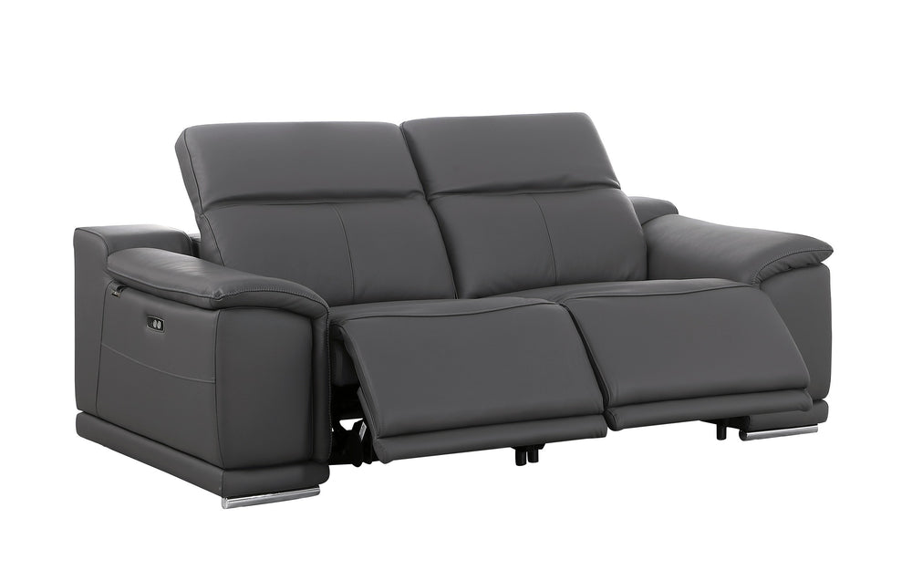 DivanItalia 9762 Dark Grey Italian Leather Modular Loveseat - alternate view 5
