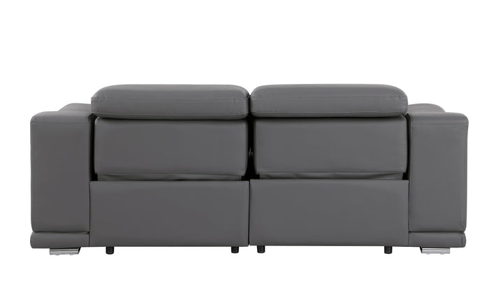 DivanItalia 9762 Dark Grey Italian Leather Modular Loveseat