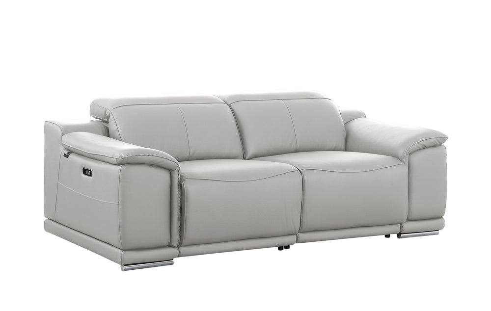 DivanItalia 9762 Light Gray Italian Leather Modular Loveseat - alternate view 8