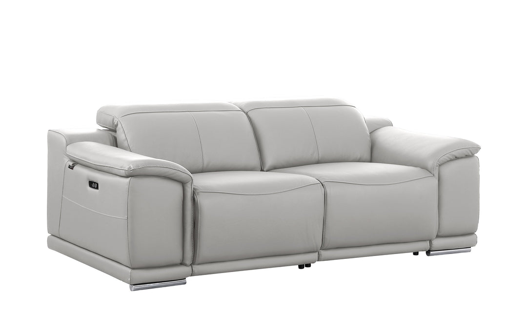 DivanItalia 9762 Light Gray Italian Leather Modular Loveseat