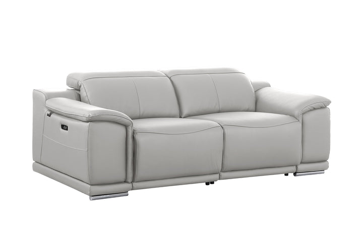 DivanItalia 9762 Light Gray Italian Leather Modular Loveseat