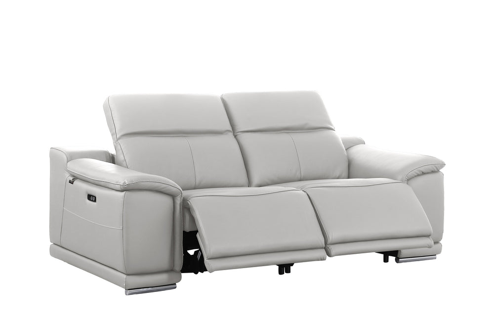 DivanItalia 9762 Light Gray Italian Leather Modular Loveseat - alternate view 9