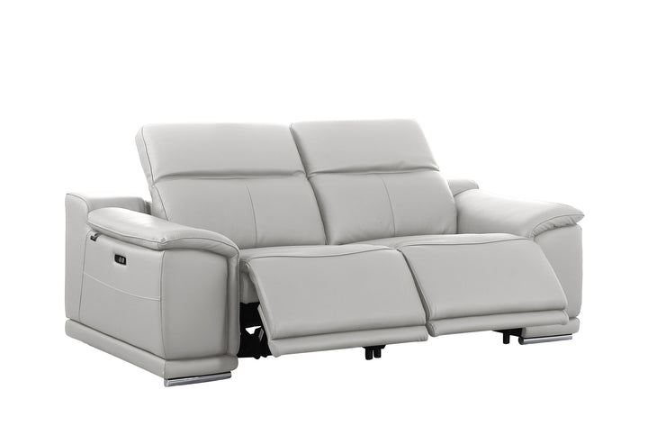 DivanItalia 9762 Light Gray Italian Leather Modular Loveseat