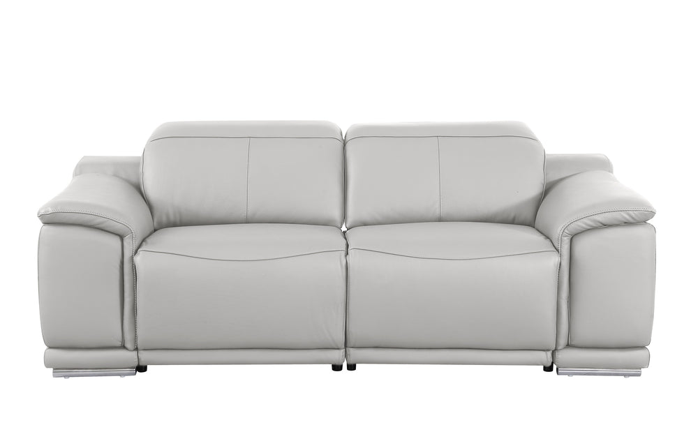 DivanItalia 9762 Light Gray Italian Leather Modular Loveseat - alternate view 10