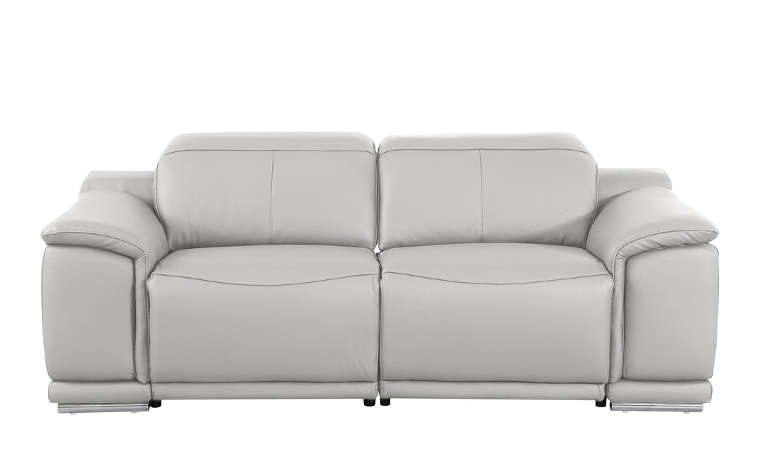 DivanItalia 9762 Light Gray Italian Leather Modular Loveseat