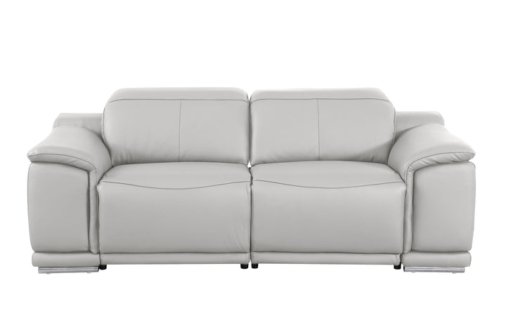 DivanItalia 9762 Light Gray Italian Leather Modular Loveseat