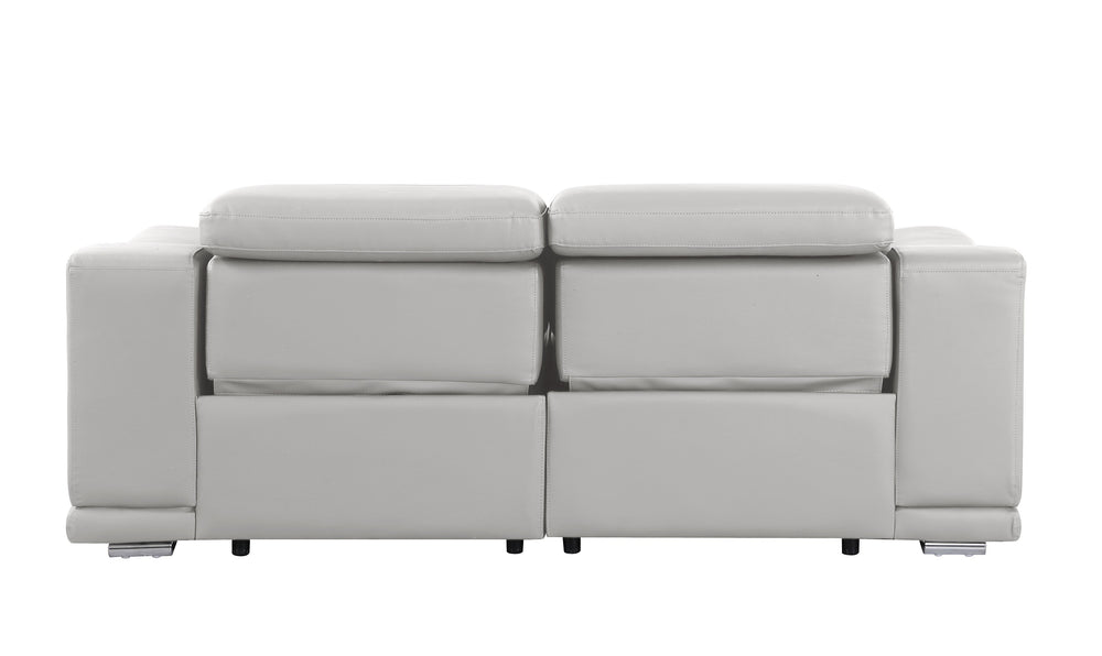 DivanItalia 9762 Light Gray Italian Leather Modular Loveseat - alternate view 13