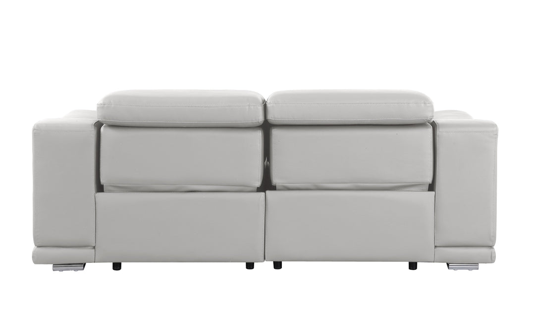 DivanItalia 9762 Light Gray Italian Leather Modular Loveseat