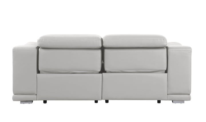 DivanItalia 9762 Light Gray Italian Leather Modular Loveseat