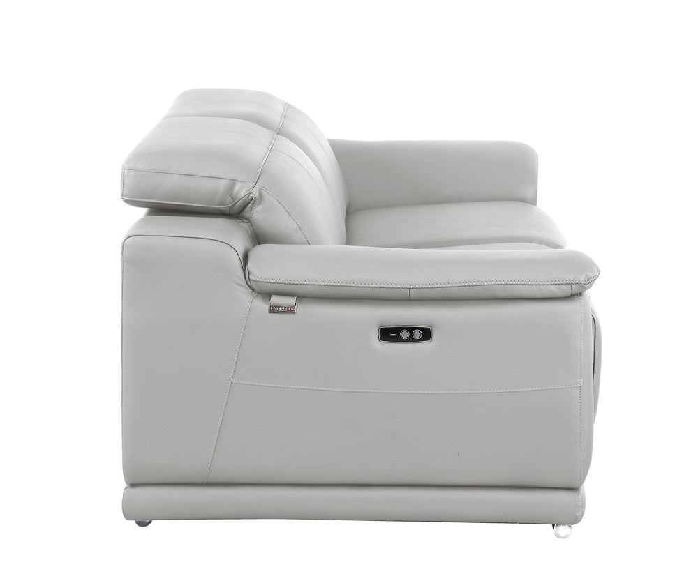 DivanItalia 9762 Light Gray Italian Leather Modular Loveseat - alternate view 14