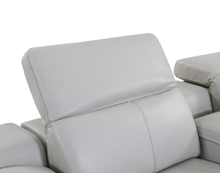 DivanItalia 9762 Light Gray Italian Leather Modular Loveseat