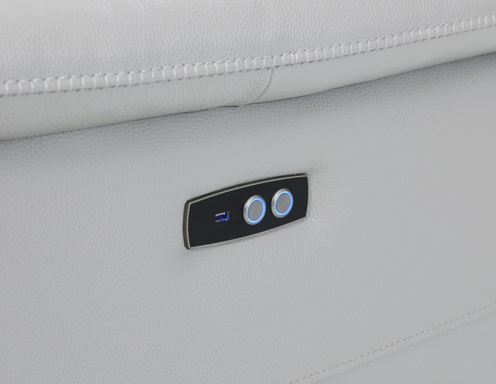 DivanItalia 9762 Light Gray Italian Leather Modular Loveseat