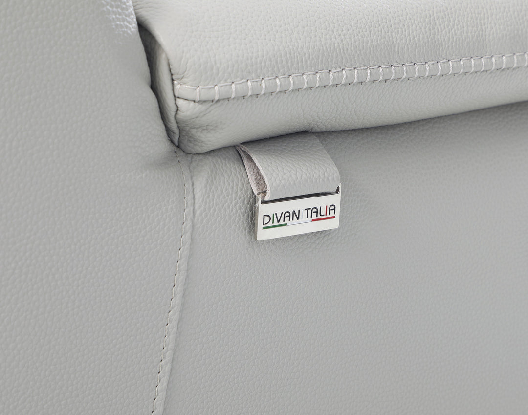 DivanItalia 9762 Light Gray Italian Leather Modular Loveseat