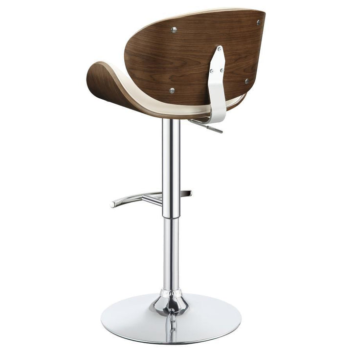Harris - Adjustable Bar Stool - Ecru And Chrome