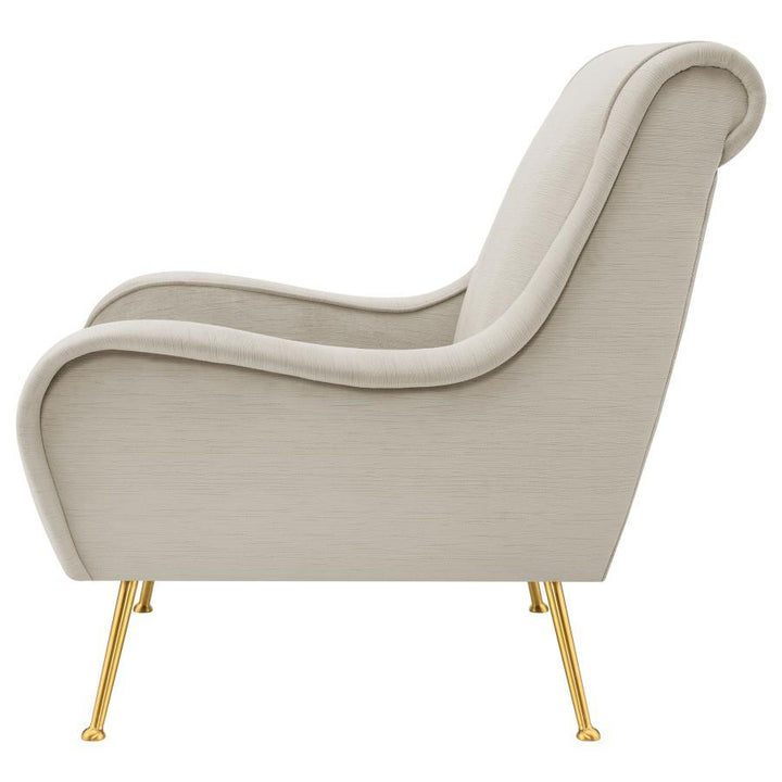 Ricci - Upholstered Saddle Arm Accent Chair - Stone