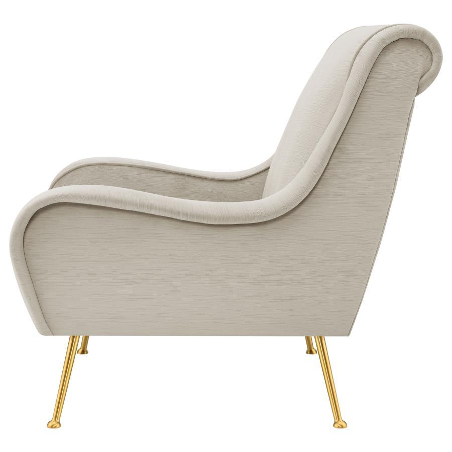 Ricci - Upholstered Saddle Arm Accent Chair - Stone
