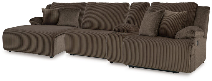 Top Tier - 4-Piece Reclining Sectional With Laf Press Back Chaise - Chocolate by Ashley Furniture product image