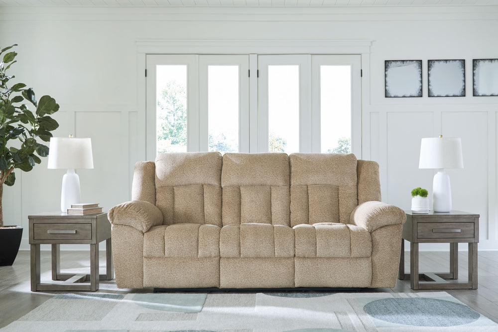 Tip-off - Power Reclining Sofa With Adj Headrest - Wheat