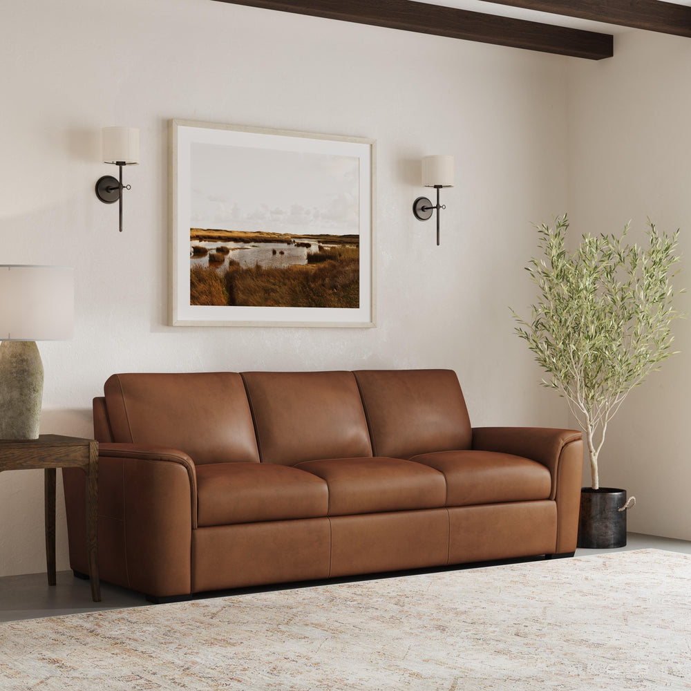 Henry Leather Sofa in Caramel