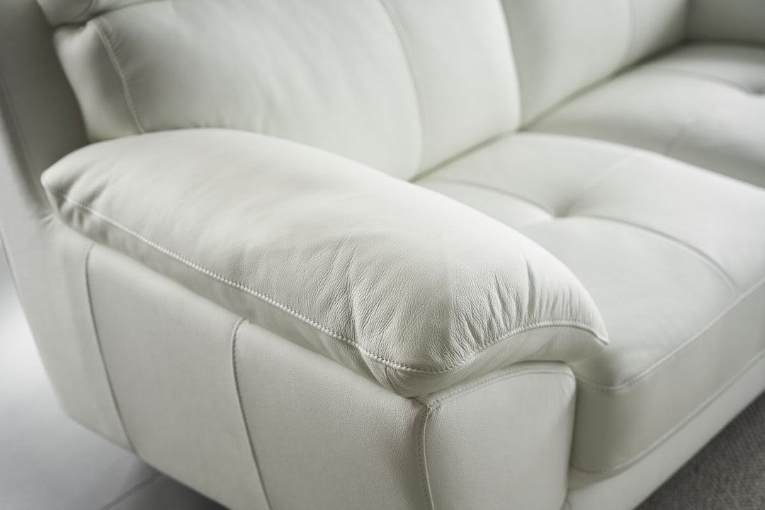 EK078 White Italian Full Leather Sofa
