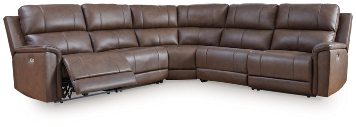 Bleckley - 5-Piece Power Reclining Sectional With RAF And LAF Recliners - Espresso by Ashley Furniture product image