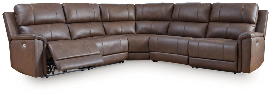 Bleckley - 5-Piece Power Reclining Sectional With RAF And LAF Recliners - Espresso by Ashley Furniture product image