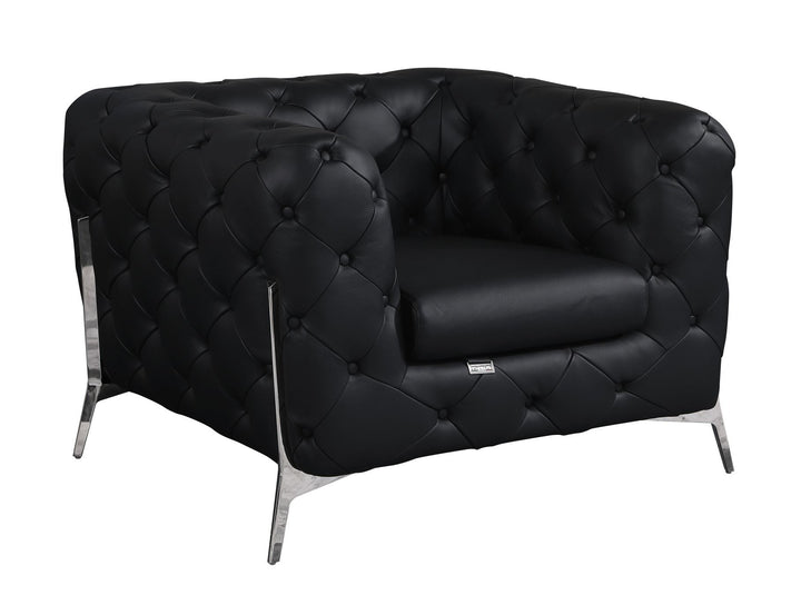 Global United Furniture DivanItalia 970 Italian Leather Black Chair