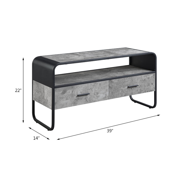 Raziela - TV Stand - Concrete Gray / Black
