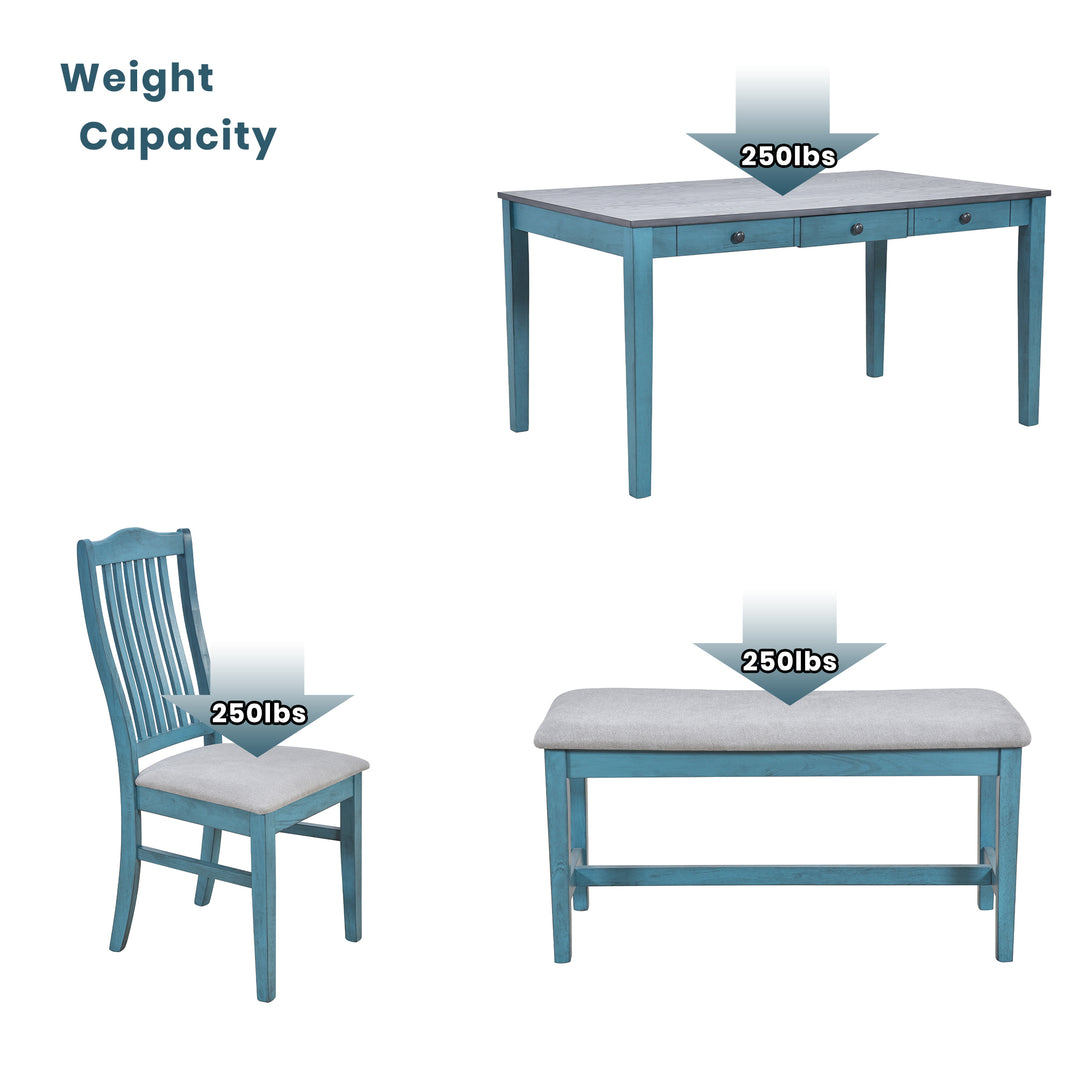 compact-6-piece-dining-set-with-4-chairs-bench-storage-drawer-walnut-buttermilk
