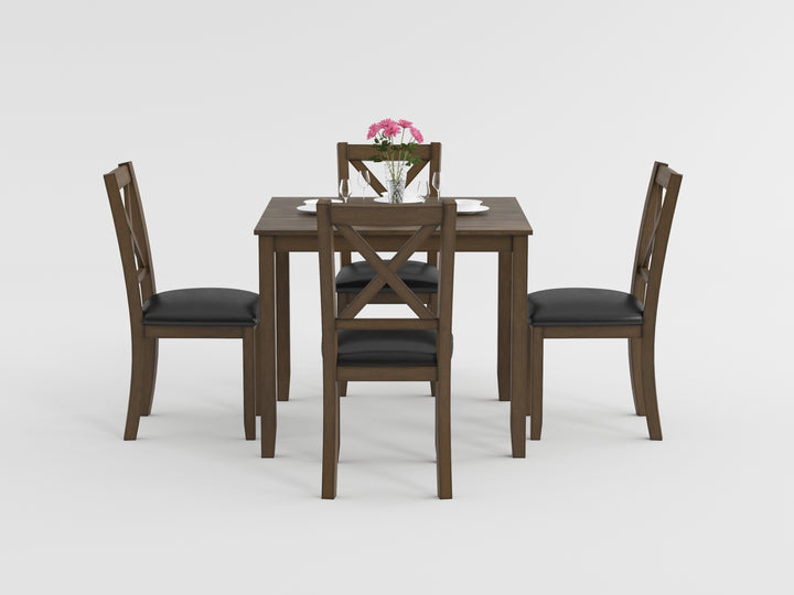 Hazel Brown 5-Piece Pack Dinette Set - Image 2