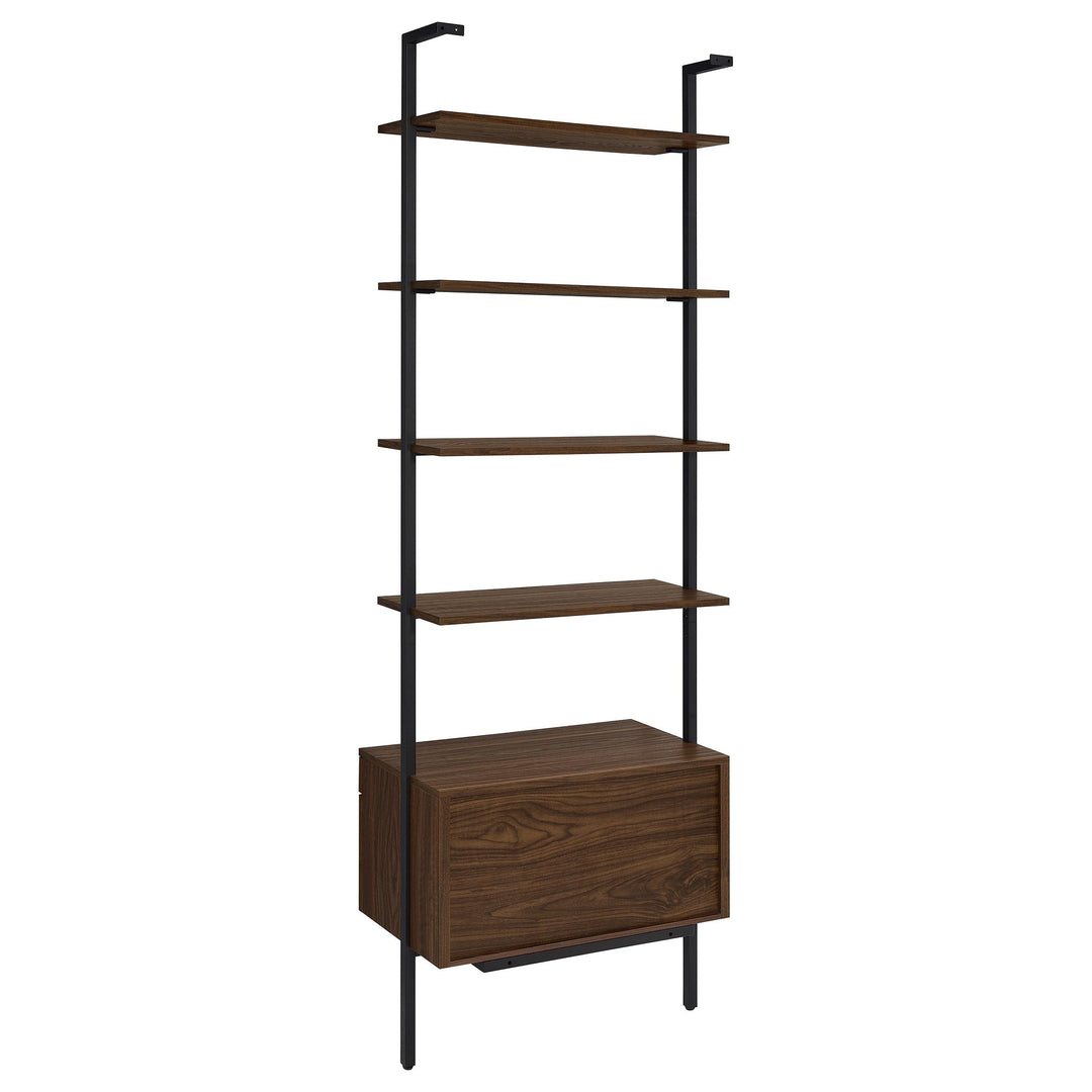 Coaster Furniture 980074 Owens 96-inch 4-shelf Storage Wall Bookshelf Walnut
